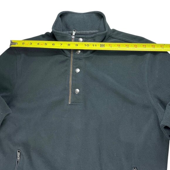 Banana Republic Men’s Quarter Zip Snap Pullover Black Fleece Top Size Large - Picture 7 of 15